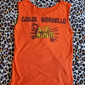 Gogol Bordello Cutoff Women's Orange Muscle Tee